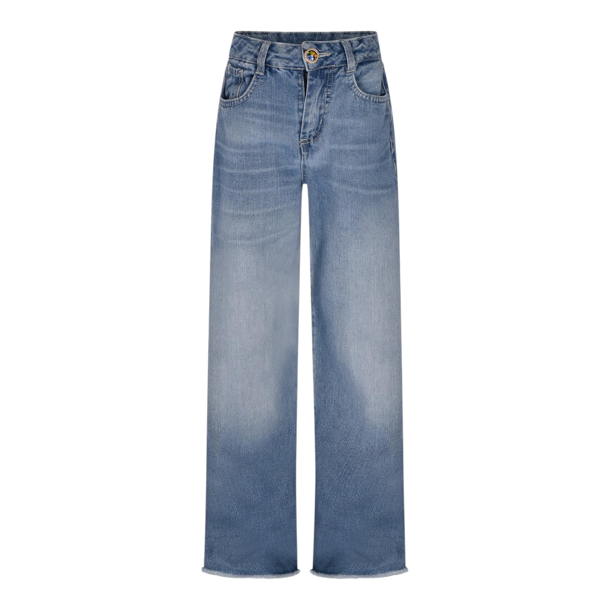 Marc Ellis Jeans Tinta Unita Modello A Palazzo per Bambina JMJPT01183 BLU MARC ELLIS 