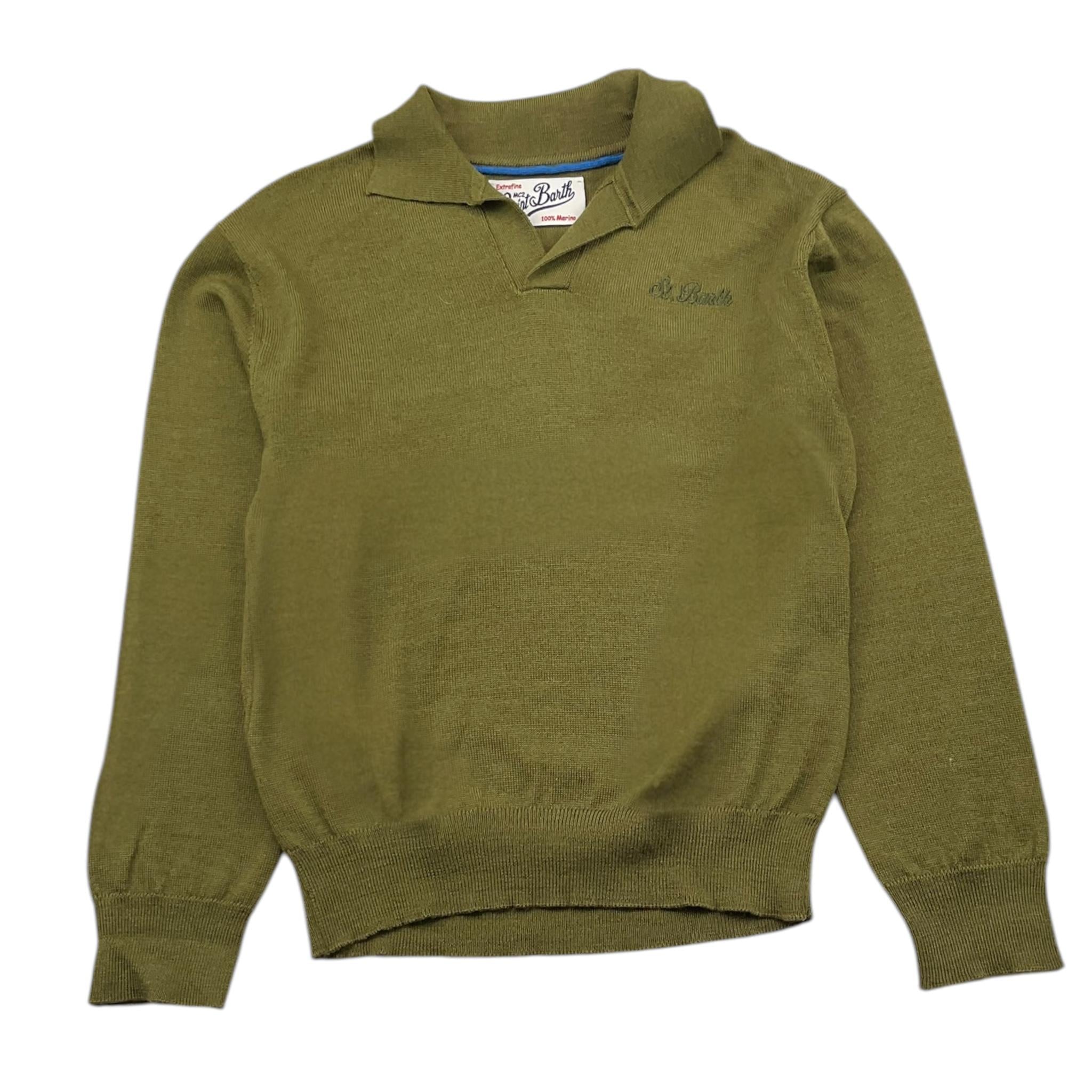 SAINT BARTH polo tinta unita con logo Verde per Bambino ROME003 VERDE SAINT BARTH 