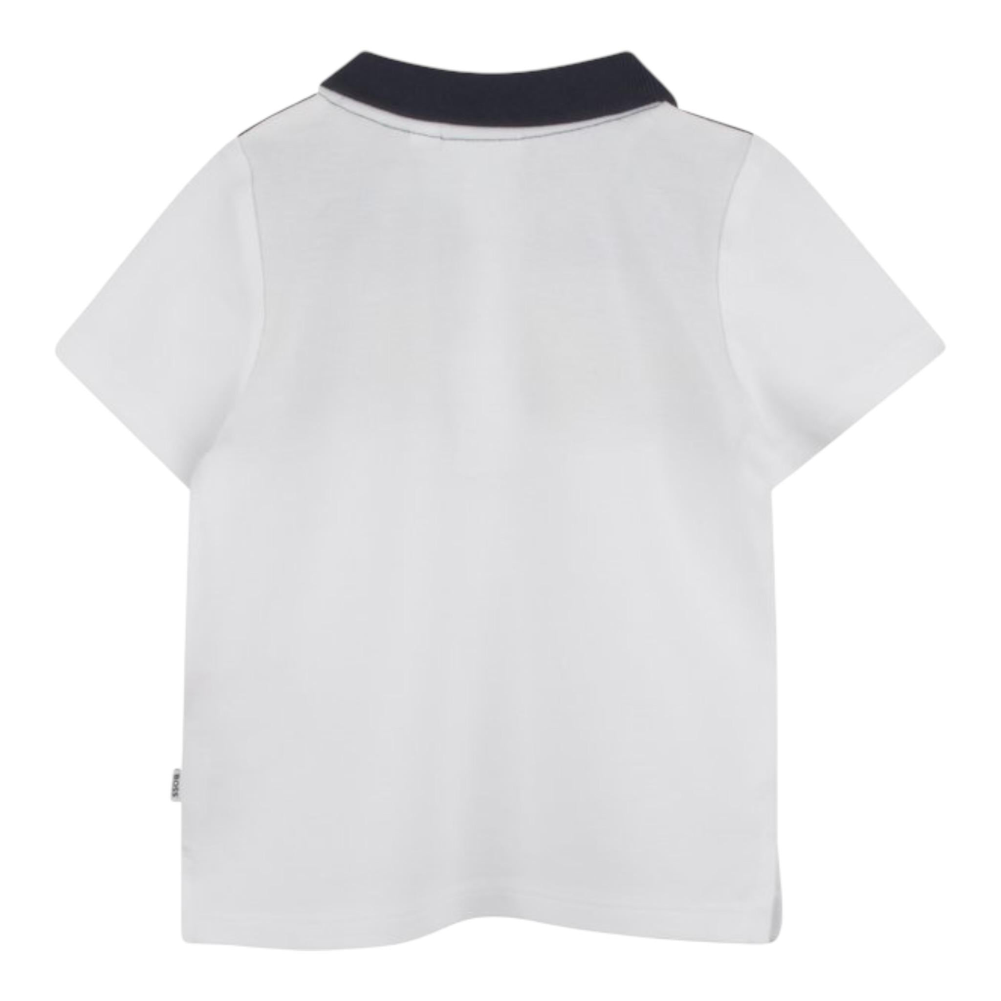 Boss Polo Mezza Manica Tinta Unita per Neonato J52098 BIANCO BOSS 