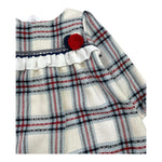 JULIANA abito tinta unita con fantasia a quadri e colletto Bianco per Neonata 24660 BIANCO JULIANA 