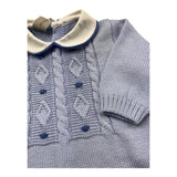 MARLU' tutina tinta unita con colletto in contrasto Azzurro per Neonato IG5210 AZZURRO MARLU' 