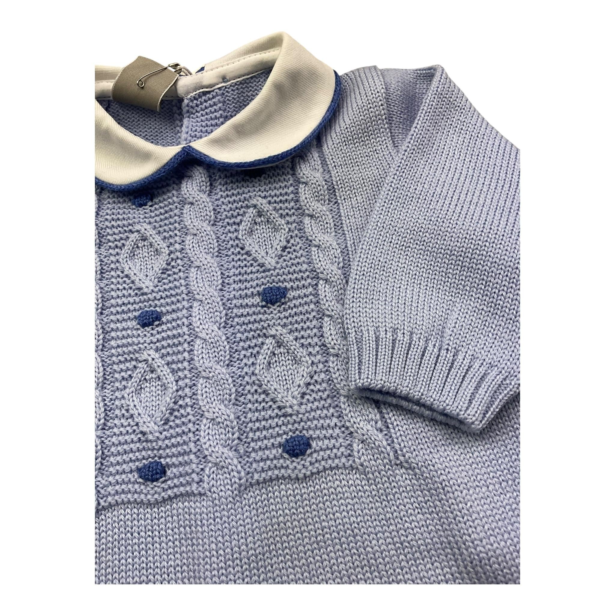 MARLU' tutina tinta unita con colletto in contrasto Azzurro per Neonato IG5210 AZZURRO MARLU' 