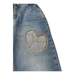 Liu Jo Jeans Tinta Unita con Applicazioni Brillantini per Bambina GA5110X BLU LIU JO 