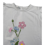 Per Te T-Shirt Girocollo Tinta Unita con Ricami per Bambina 34411J BIANCO PER TE 