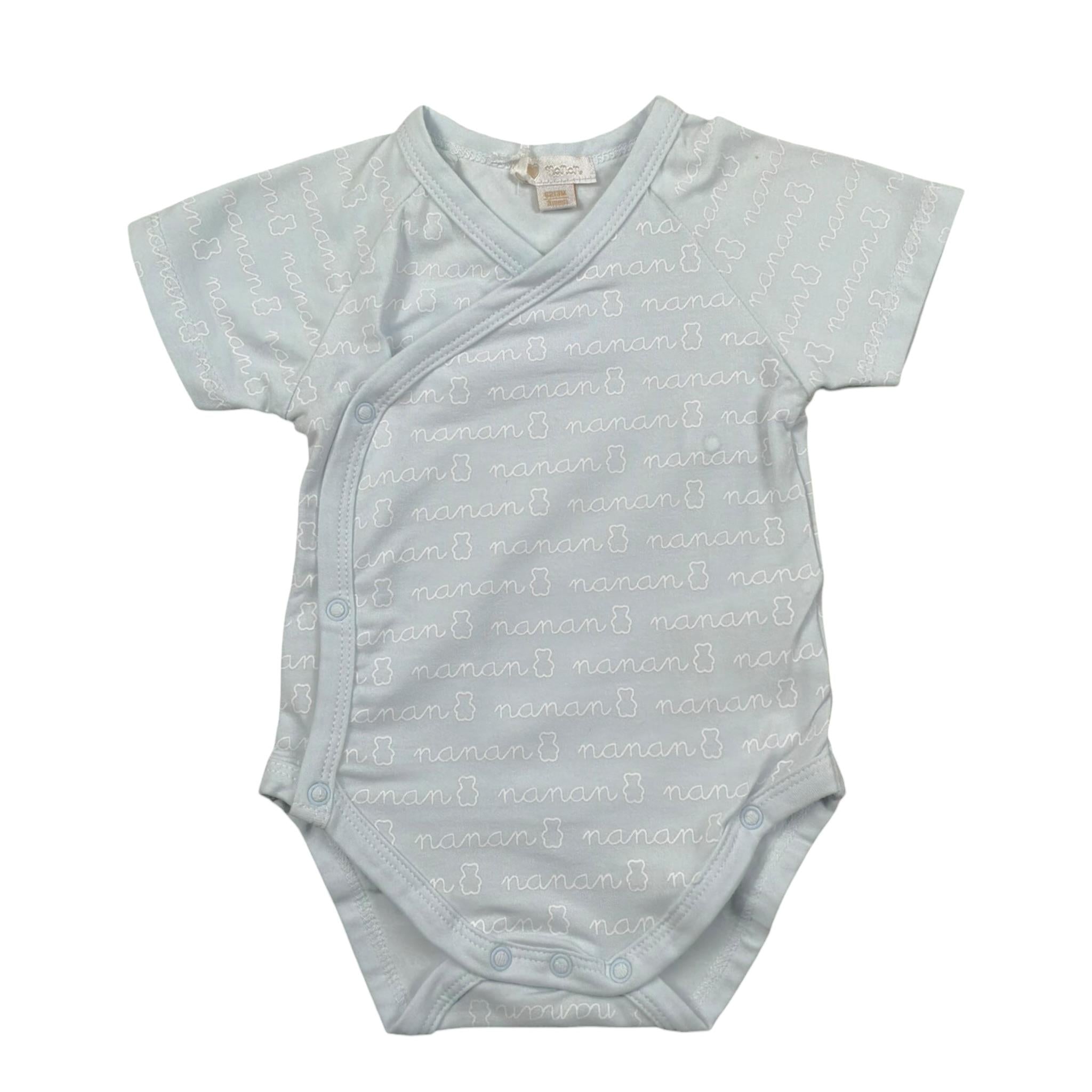 Nanan Body Tinta Unita con Stampa per Neonato INFB0903A AZZURRO NANAN 
