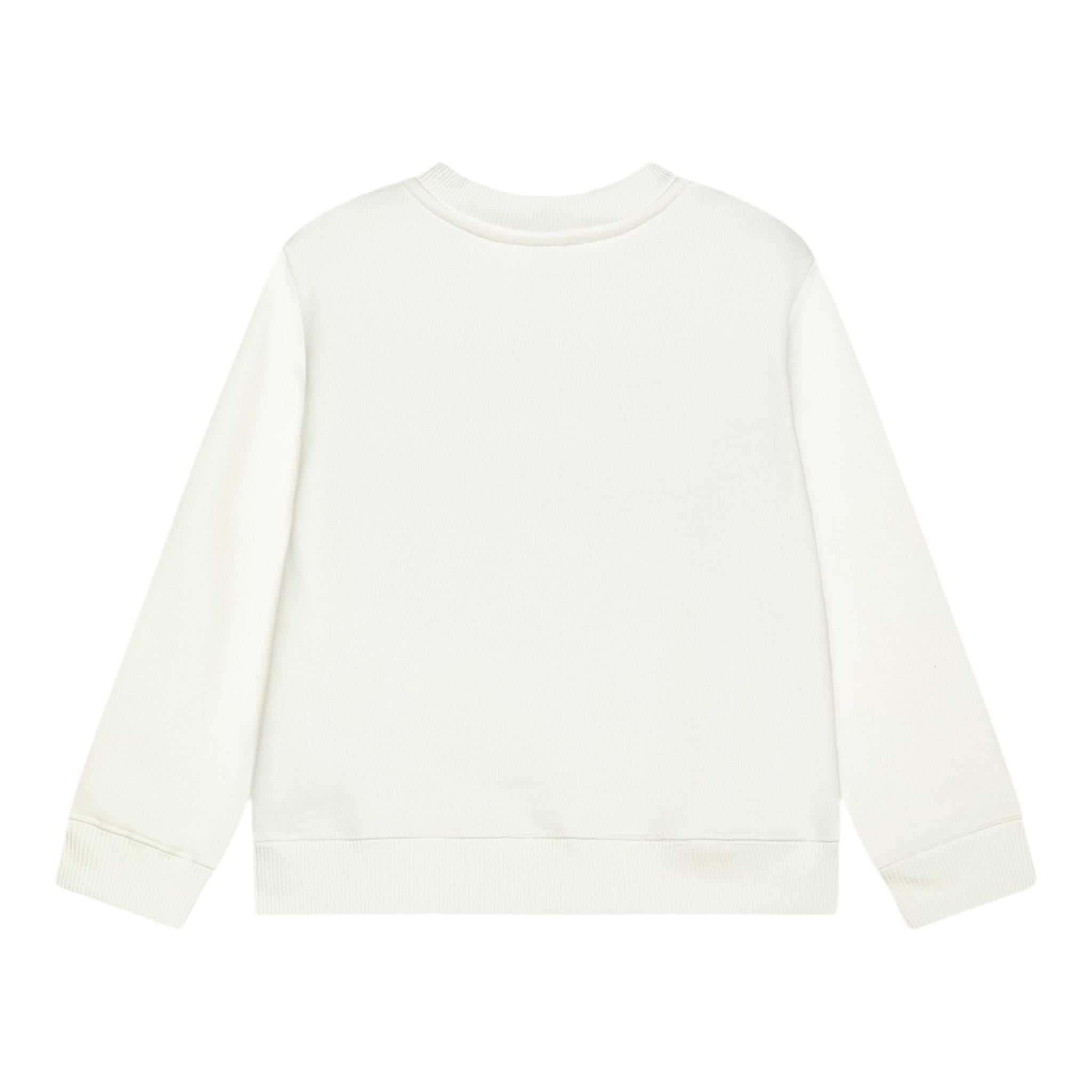 LANVIN felpa chiusa girocollo tinta unita con logo Panna per Bambino N30141 PANNA LANVIN 