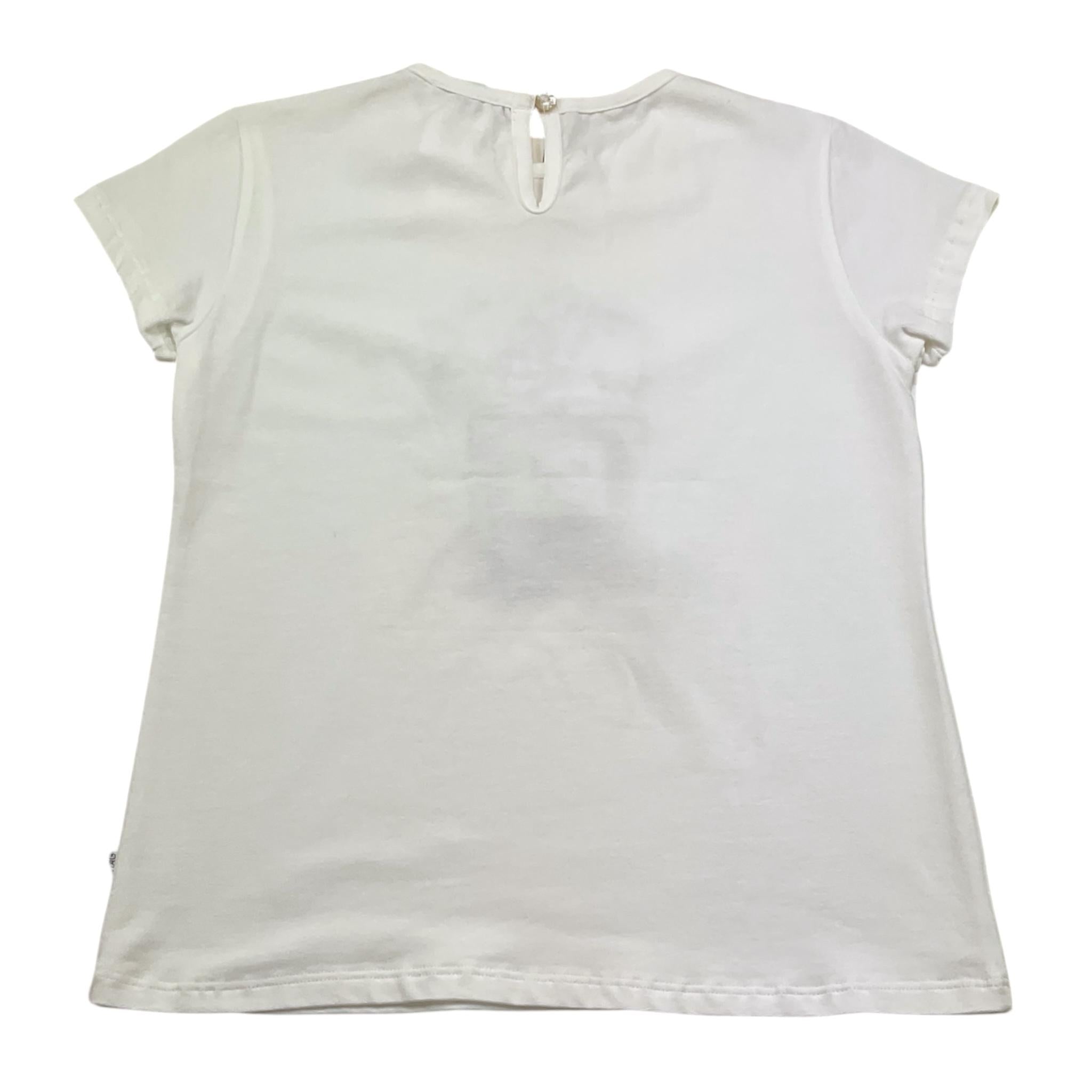 Magil T-Shirt Girocollo Tinta Unita con Stampa per Bambina ZM26096 BIANCO MAGIL 