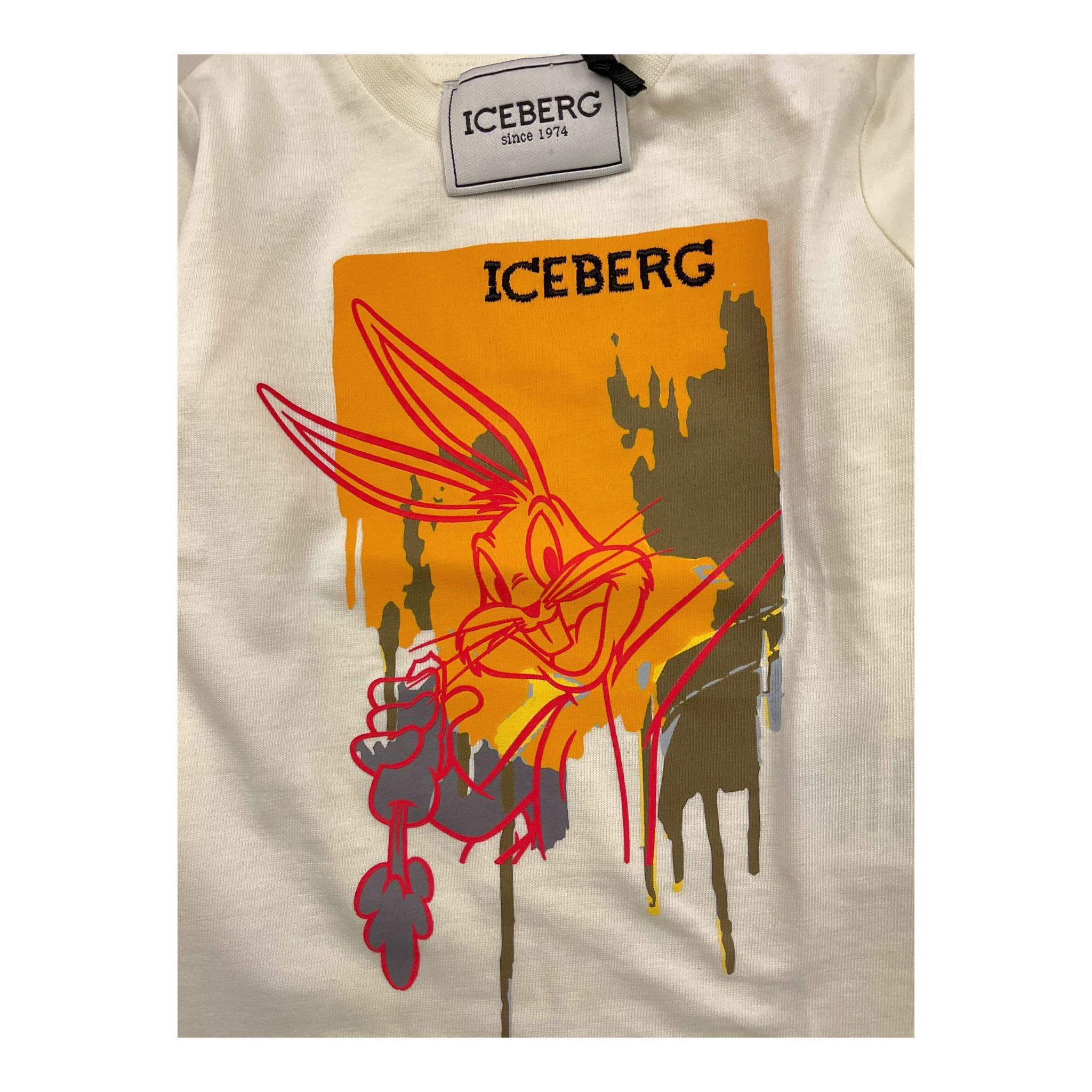 ICEBERG shirt girocollo tinta unita con stampa Panna per Neonato TSICE5311B PANNA ICEBERG 