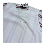 Manuel & Frank T-Shirt Girocollo Tinta Unita con Maniche In Contrasto per Bambino MF7126B BIANCO MANUEL & FRANK 