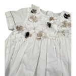 Le Coconne Abito Mezza Manica Tinta Unita con Applicazioni per Neonata LCN2017N BIANCO LE COCONNE 