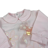 Le Bebe' Tutina Tinta Unita con Stampa per Neonata LBG5157 ROSA LE BEBE' 