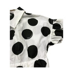 Monnalisa Abito Mezza Manica Tinta Unita con Stampa Pois per Bambina 11A910 BIANCO MONNALISA 