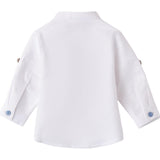 Minibanda Camicia Manica Lunga Tinta Unita Collo Coreano per Neonato 3B603 BIANCO MINIBANDA 