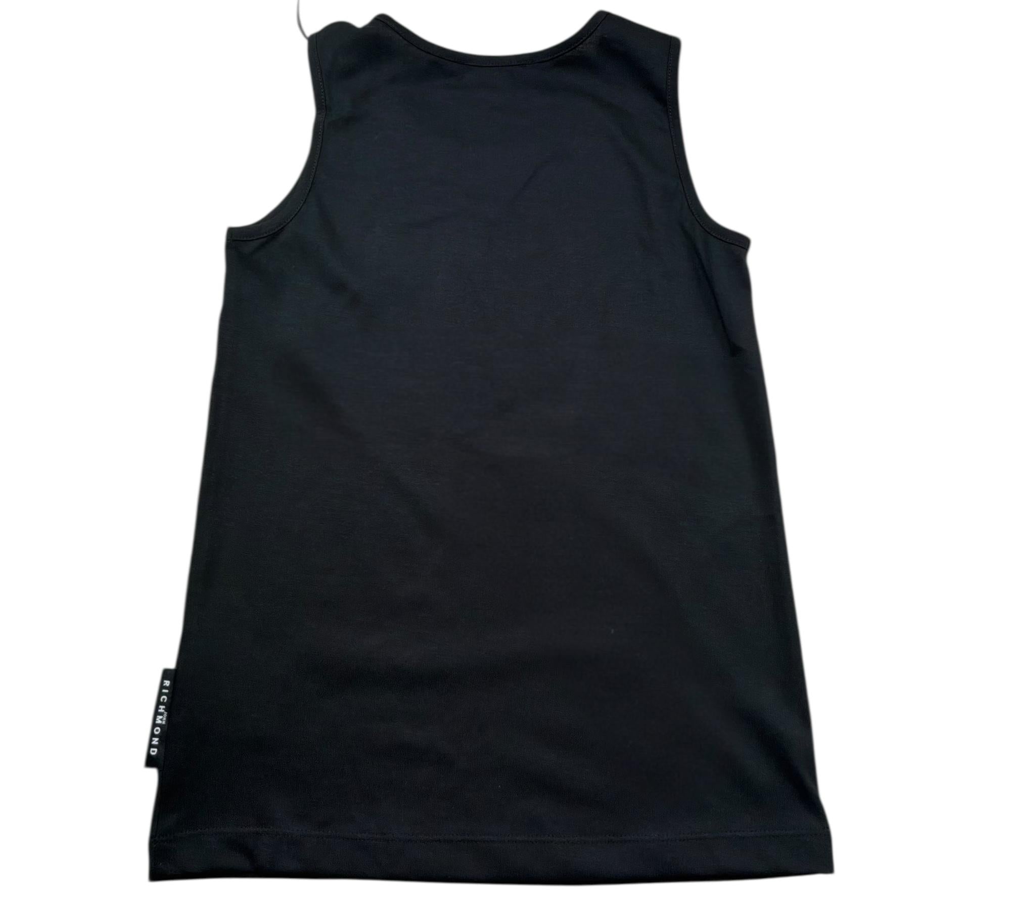 John Richmond Canotta Tinta Unita con Brillantini per Bambina RGP26198CN NERO JOHN RICHMOND 