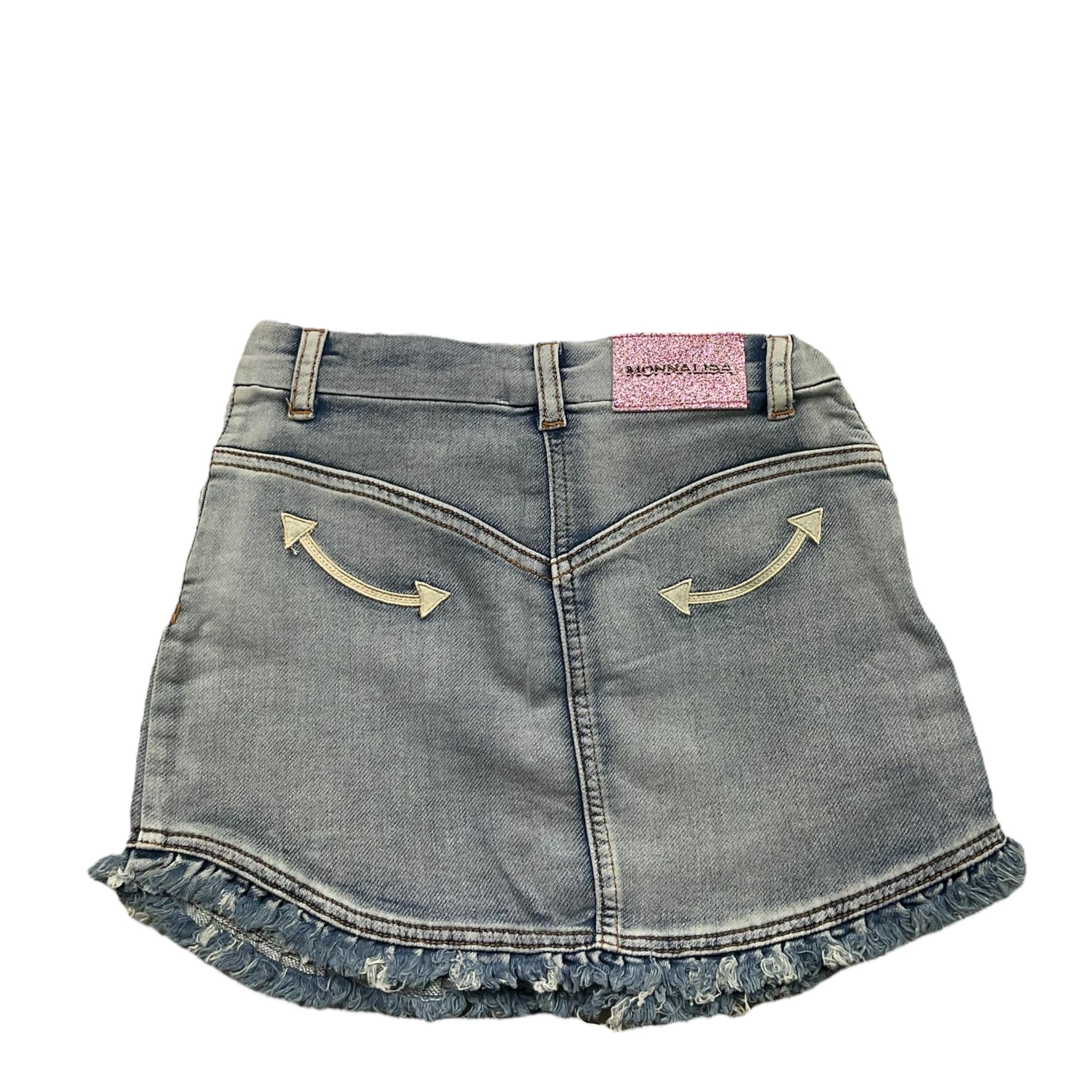 Monnalisa Gonna In Denim Tinta Unita con Brillantini per Bambina 19C702 AZZURRO MONNALISA 