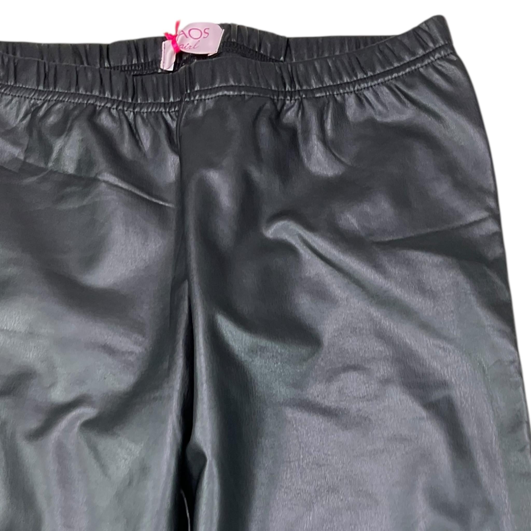 KAOS leggins in ecopelle tinta unita Nero per Bambina KS013 NERO KAOS 