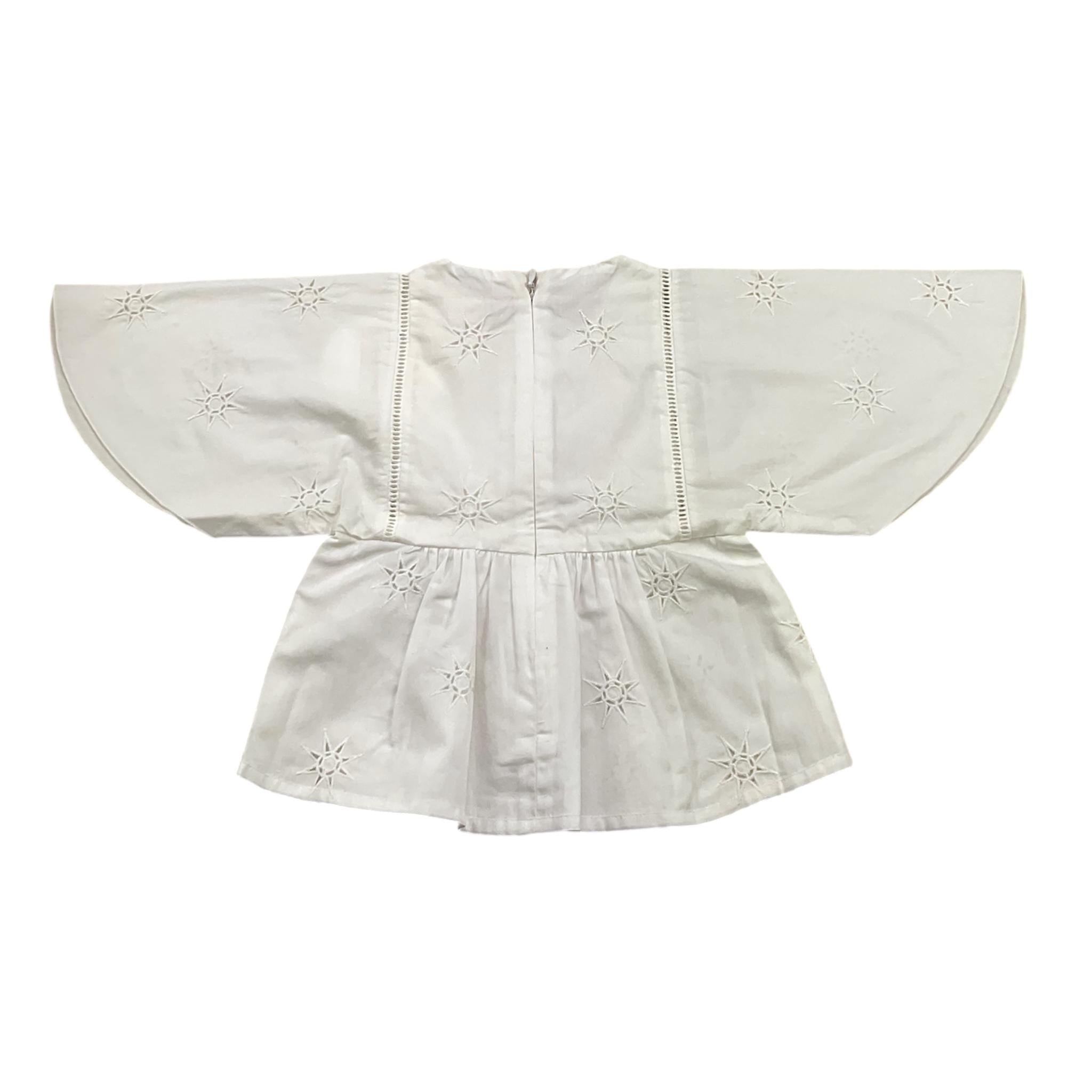 Chloe' Camicia Tinta Unita Traforata per Neonata C20020 BIANCO CHLOE' 