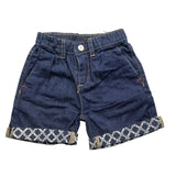 Cesare Paciotti Bermuda In Denim Tinta Unita Con Elastico In Vita Blu Per Neonato