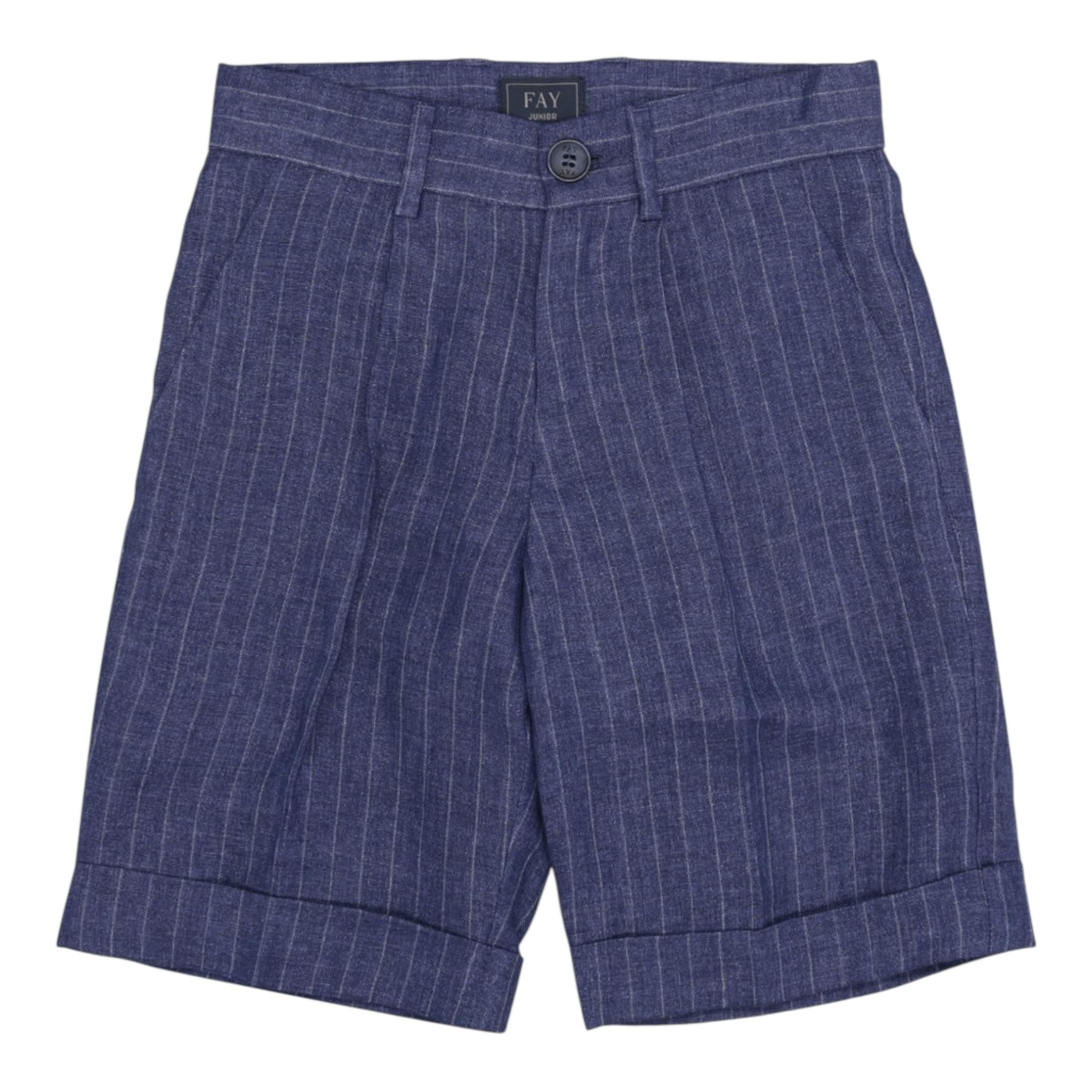 Fay Bermuda Tinta Unita Fantasia A Righe per Bambino FW6Q29 BLU FAY 