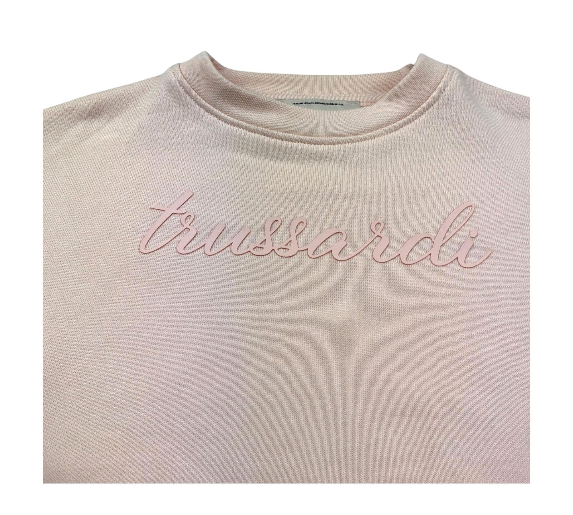 Trussardi Felpa Chiusa Girocollo Tinta Unita con Stampa per Bambina TGP26002FE ROSA TRUSSARDI 