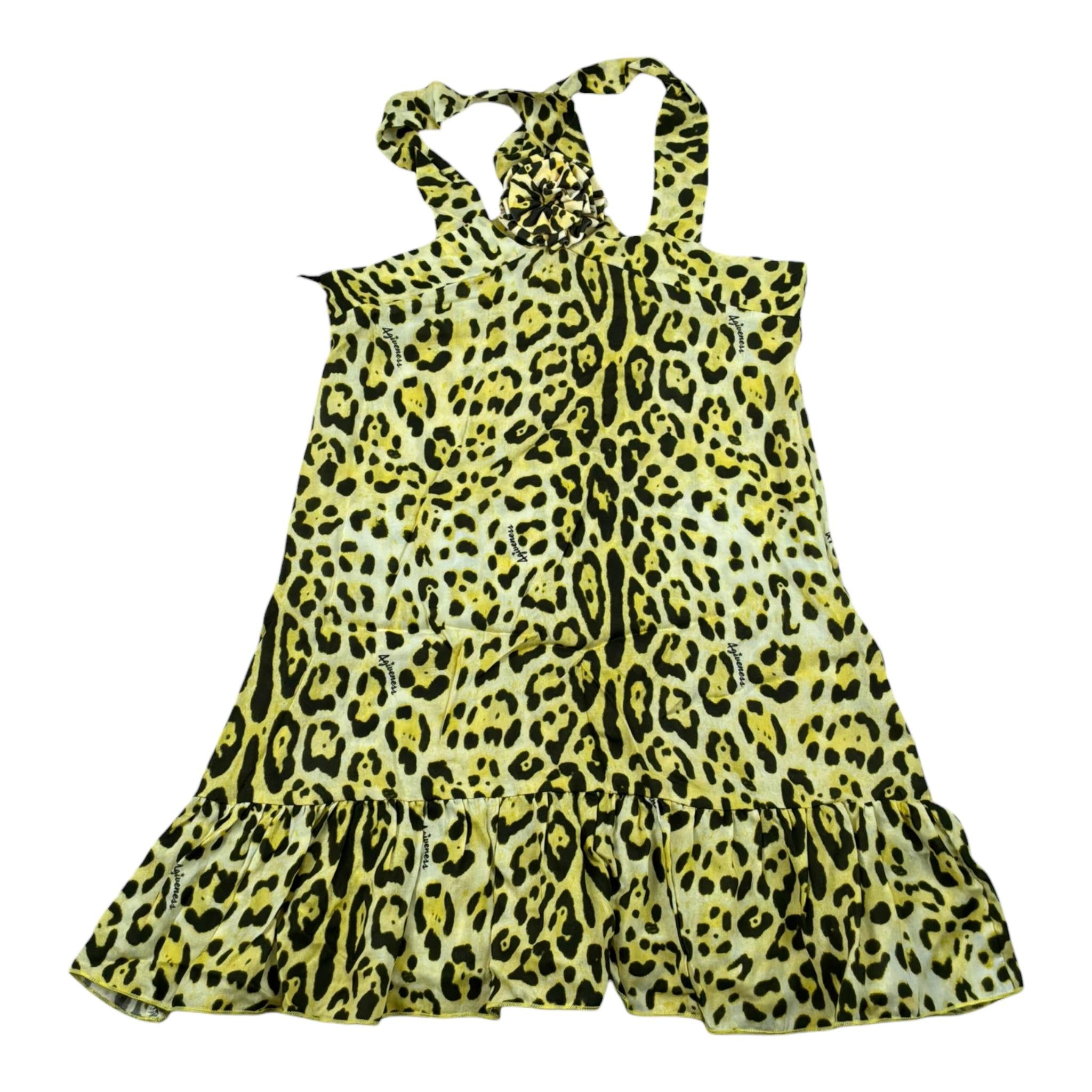 4Giveness Abito Tinta Unita con Fantasia Maculata per Bambina FGCG3944 GIALLO 4GIVENESS 