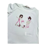 Liu Jo T-Shirt Girocollo Tinta Unita con Brillantini per Neonata KA5020NX BIANCO LIU JO 