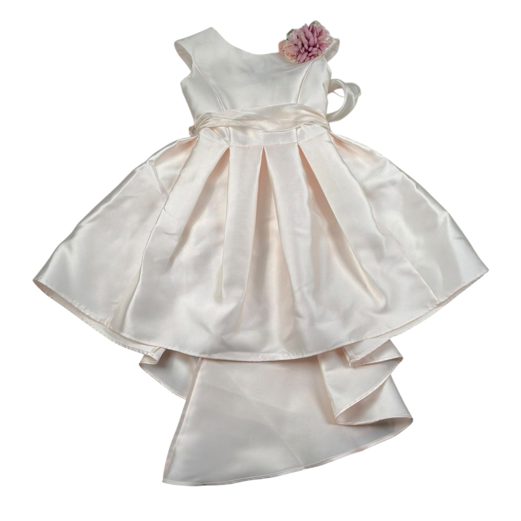 Monnalisa Abito Cerimonia Giromanica Tinta Unita per Bambina 71E900 ROSA MONNALISA 