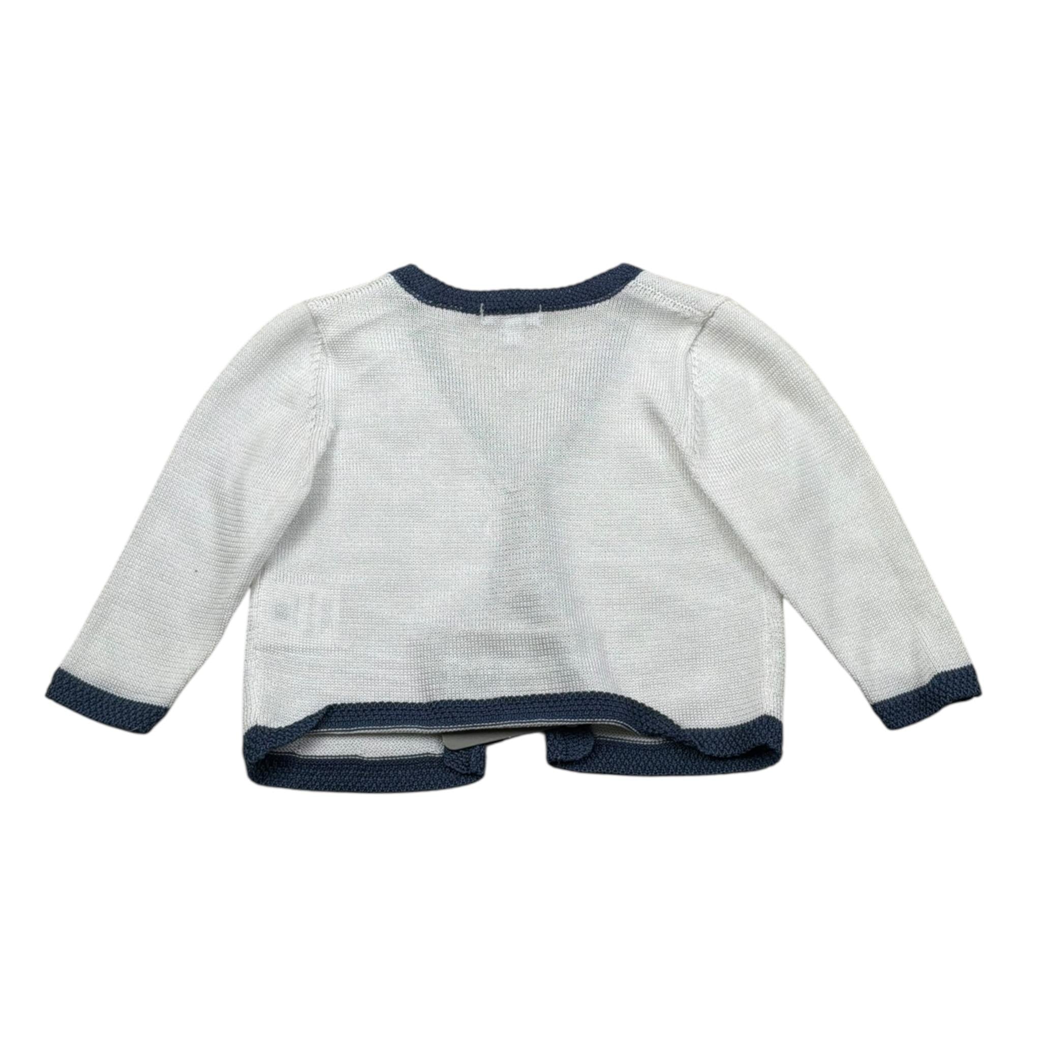 Baby A. Cardigan Tinta Unita con Profili In Contrasto per Neonato A2126 PANNA BABY A. 