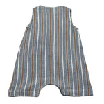 Petit Indi Pagliaccetti Tricolore con Fantasia A Righe Girmanica per Neonato SS25B1729 BLU PETIT INDI 