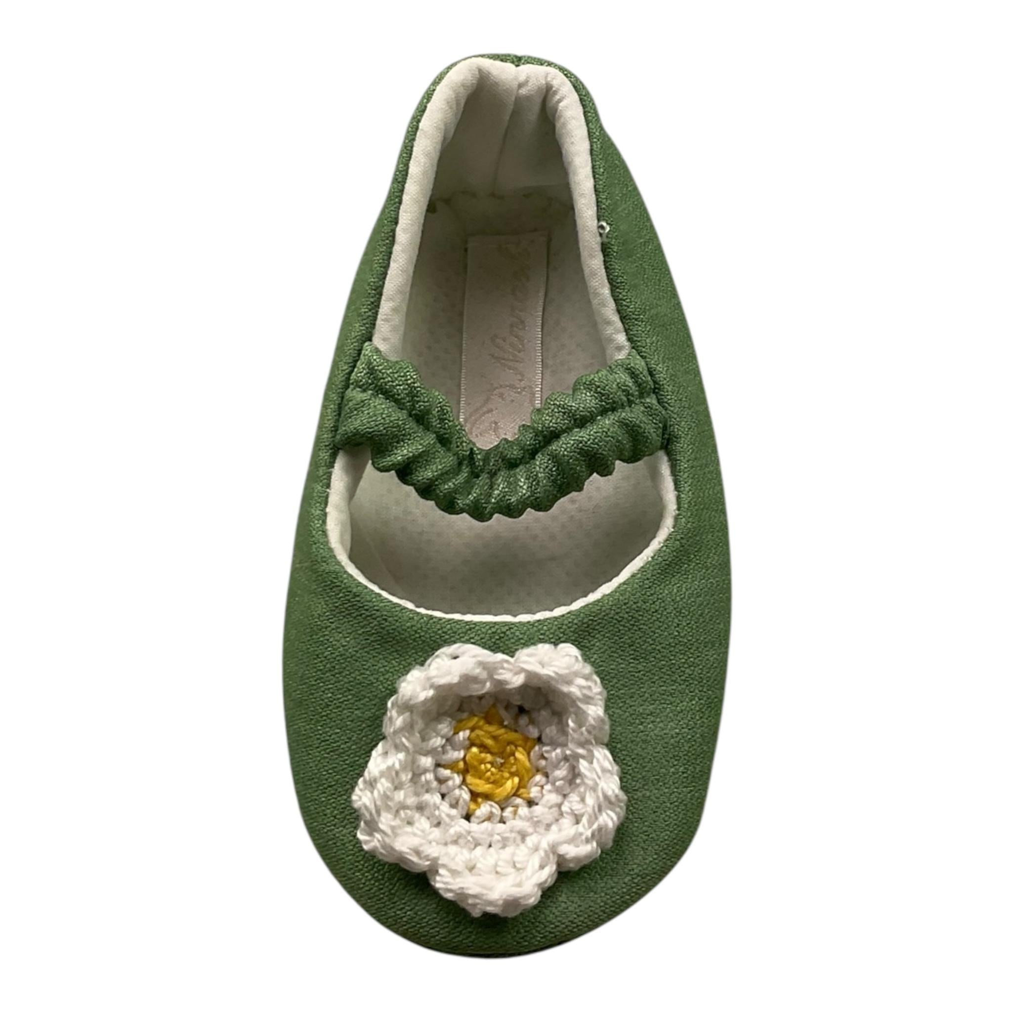 Ninnaoh Ballerina Tinta Unita con Fiore per Neonata E25SC62 VERDE NINNAOH 