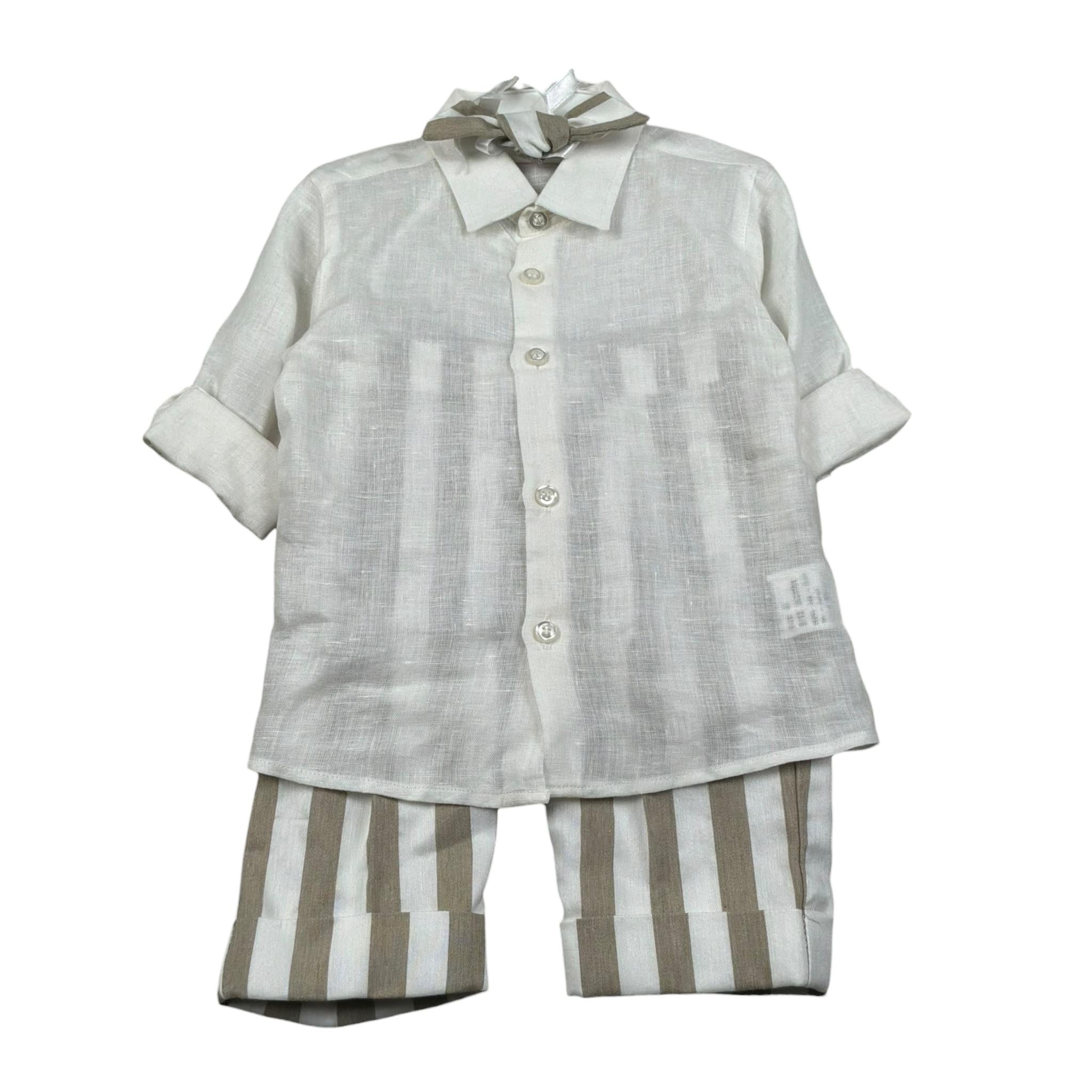 Marlu' Completo 3 Pezzi Camicia-Pantalone-Papillon per Neonato ES2971 PANNA MARLU' 