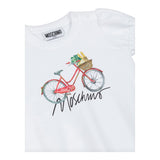Moschino Abito Mezza Manica Tinta Unita con Stampa per Bambina MDV0CN BIANCO MOSCHINO 