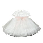 Pure Firenze Abito Cerimonia Tinta Unita con Tulle per Neonata PC03202 BIANCO PURE FIRENZE 