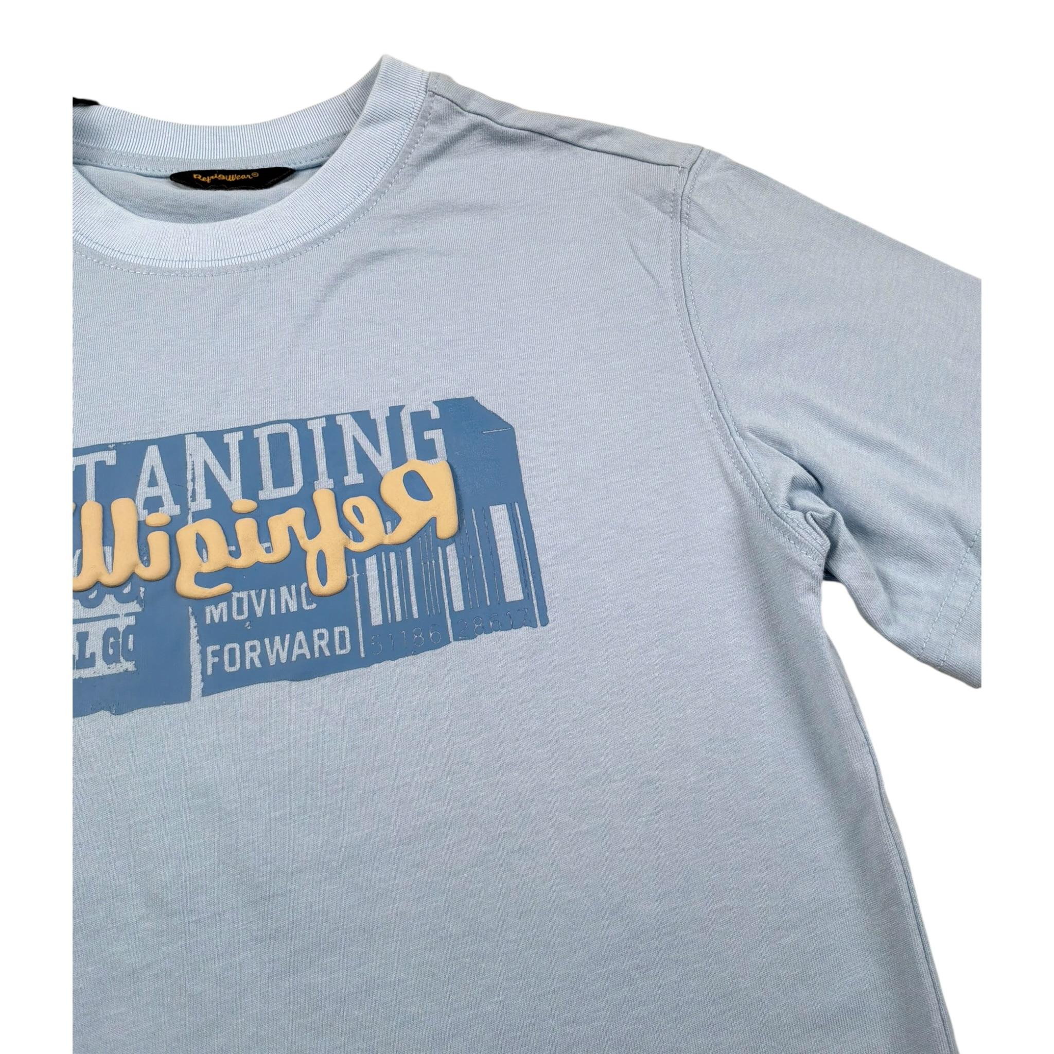 Refrigiwear T-Shirt Girocollo Tinta Unita con Stampa per Bambino 140TRMJS25 AZZURRO REFRIGIWEAR 