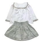 BABIDU completo 2pz gonna-camicia bicolore Bianco/verde per Bambina 93667 BIANCO/VERDE BABIDU 