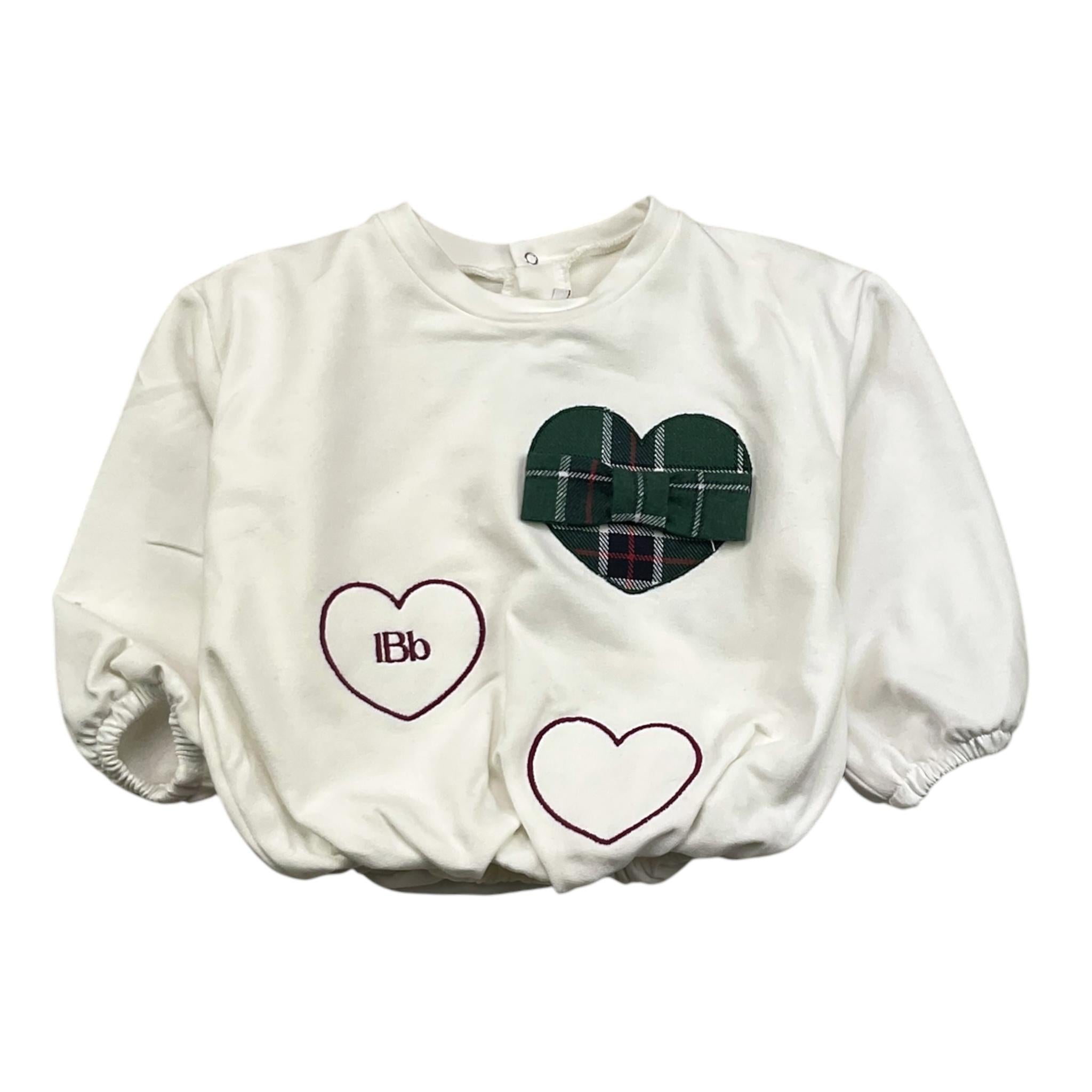LE BEBE' felpa chiusa tinta unita con cuori Panna per Neonata LBG6113 PANNA LE BEBE' 
