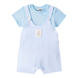 Moschino Completo 2 Pezzi T-Shirt-Salopette per Neonato MUG01I AZZURRO MOSCHINO 