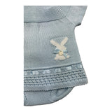 Valentina Bebes Completo 2 Pezzi T-Shirt-Culotte Tinta Unita In Maglia Azzurro Per Neonato