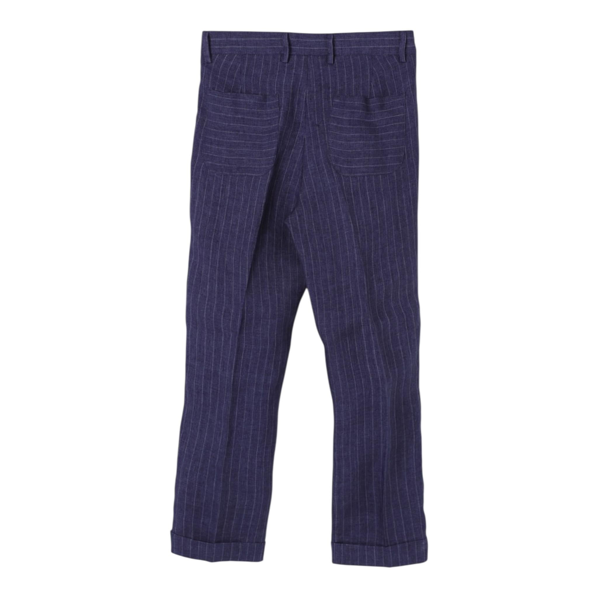 Fay Pantalone Tinta Unita con Fantasia A Righe per Bambino FW6Q21 BLU FAY 