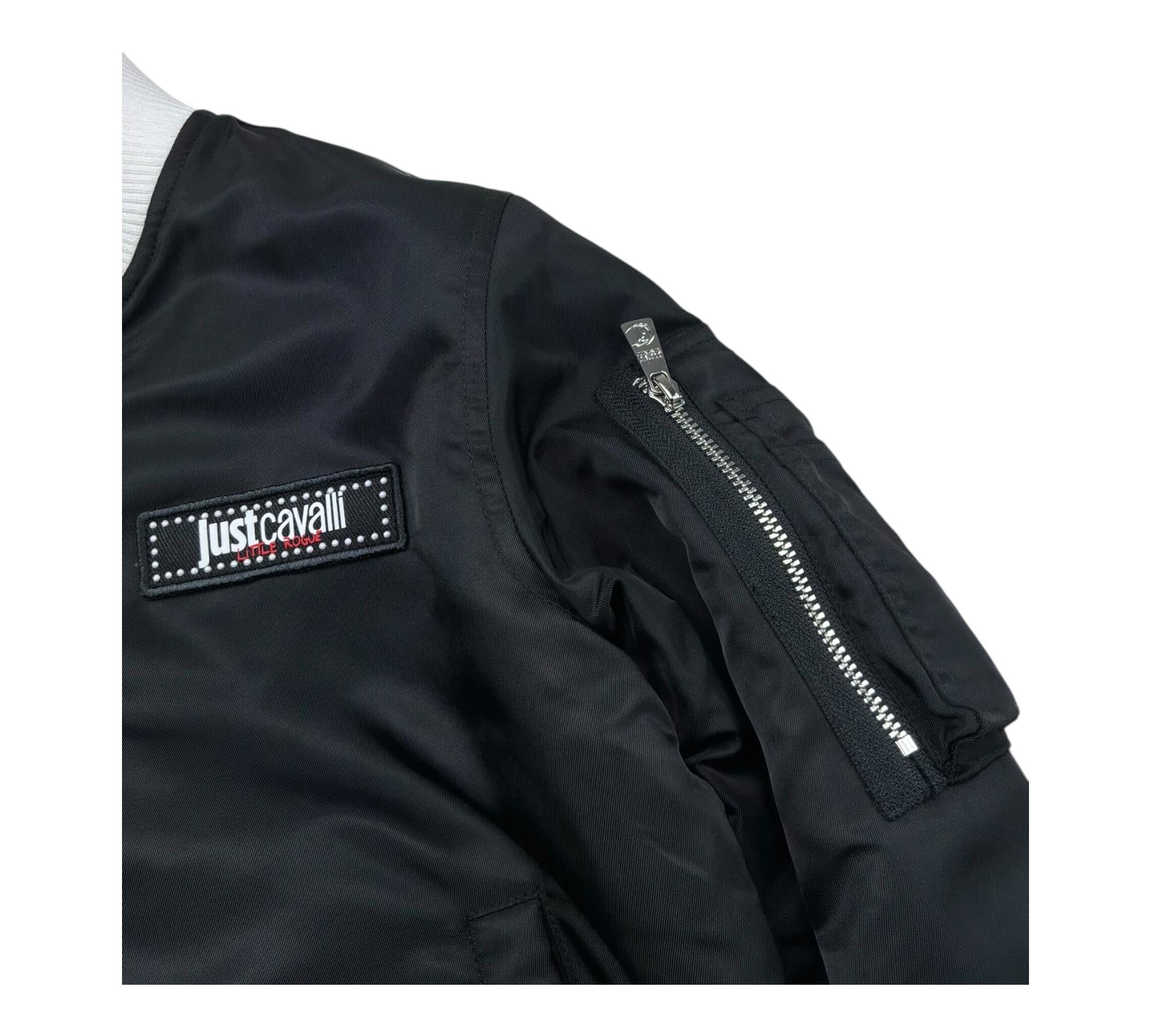 Just Cavalli Giubbino Tinta Unita con Profili In Contrasto per Bambino JBP26047GB NERO JUST CAVALLI 