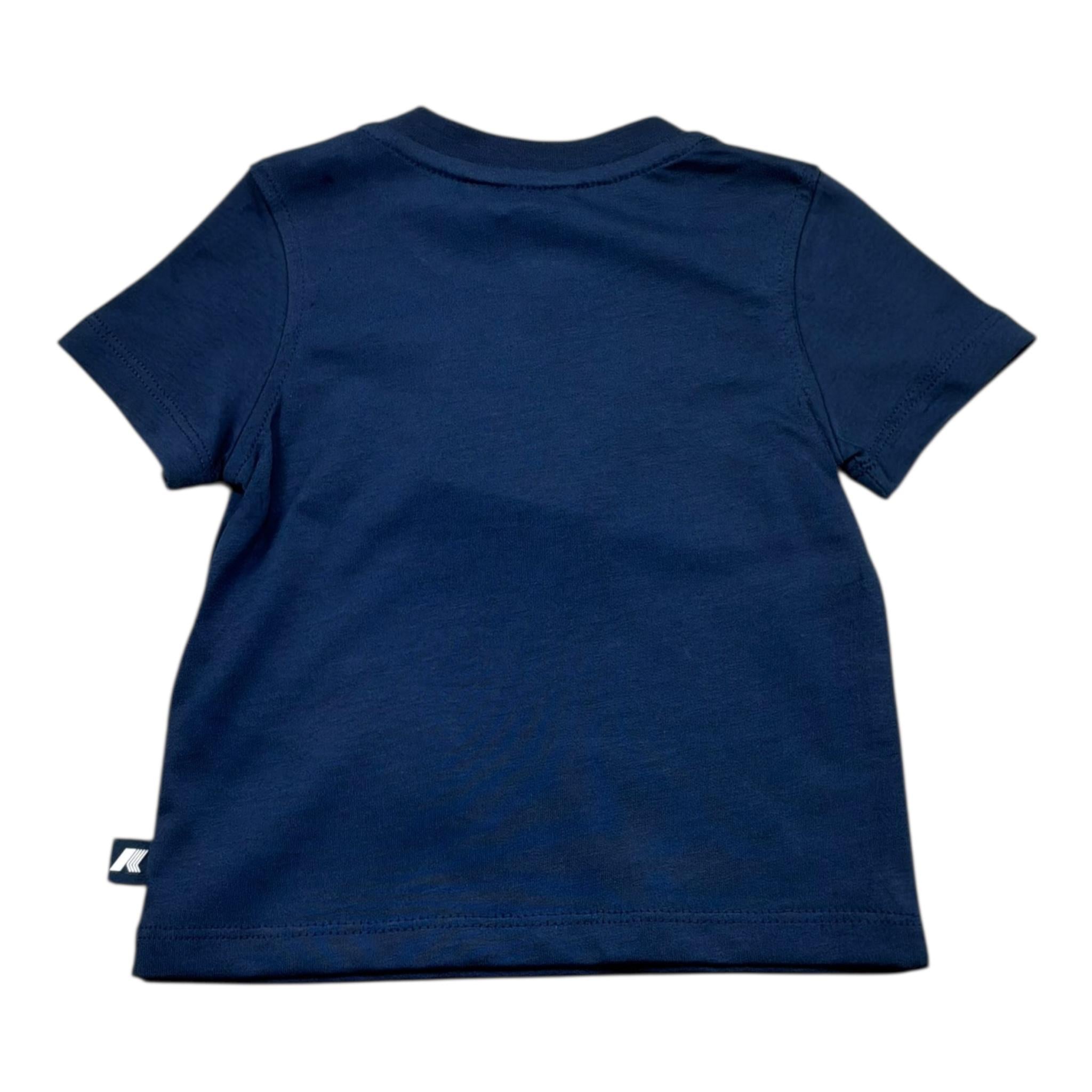 K-Way T-Shirt Girocollo Tinta Unita con Logo per Neonato K11613WX BLU K-WAY 