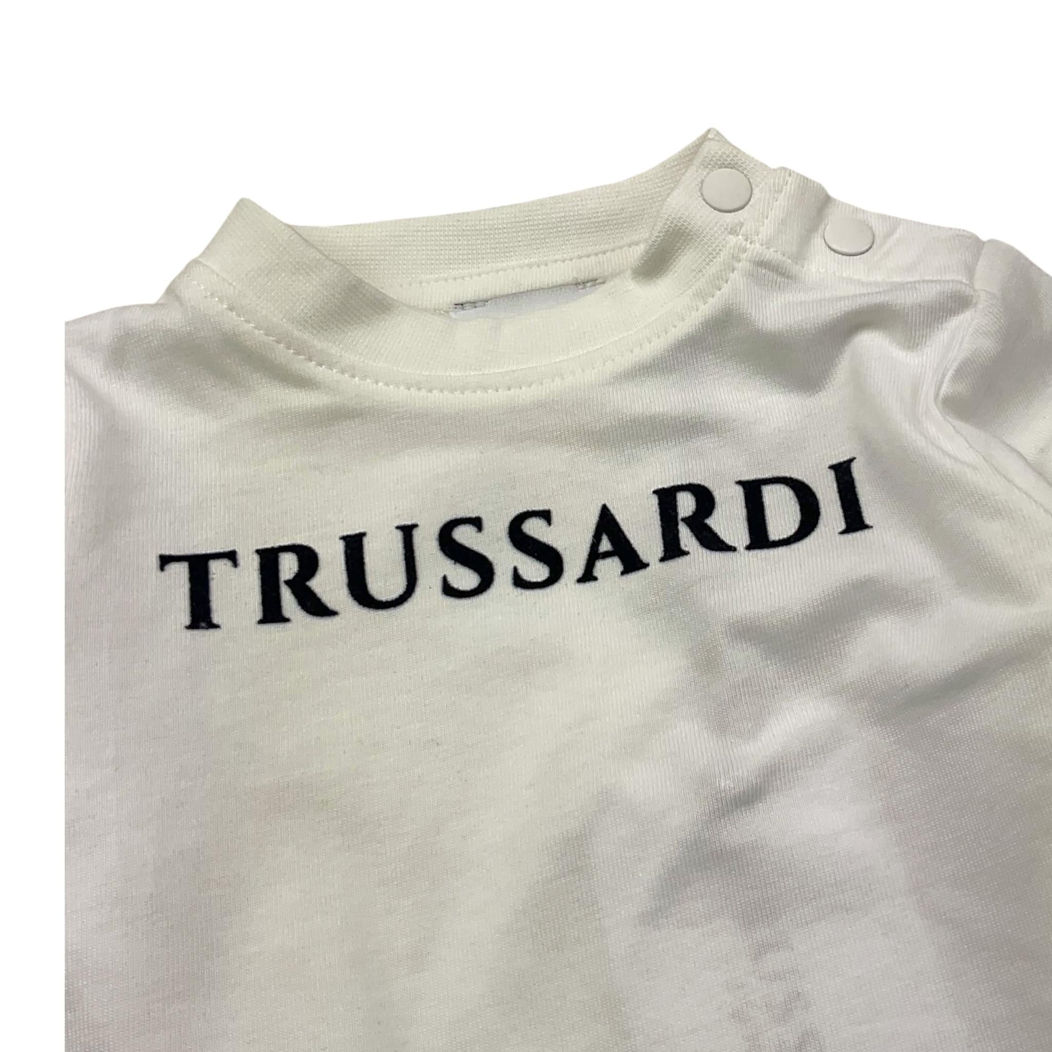TRUSSARDI shirt girocollo tinta unita con stampa Bianco per Neonato TIA25017TS BIANCO TRUSSARDI 