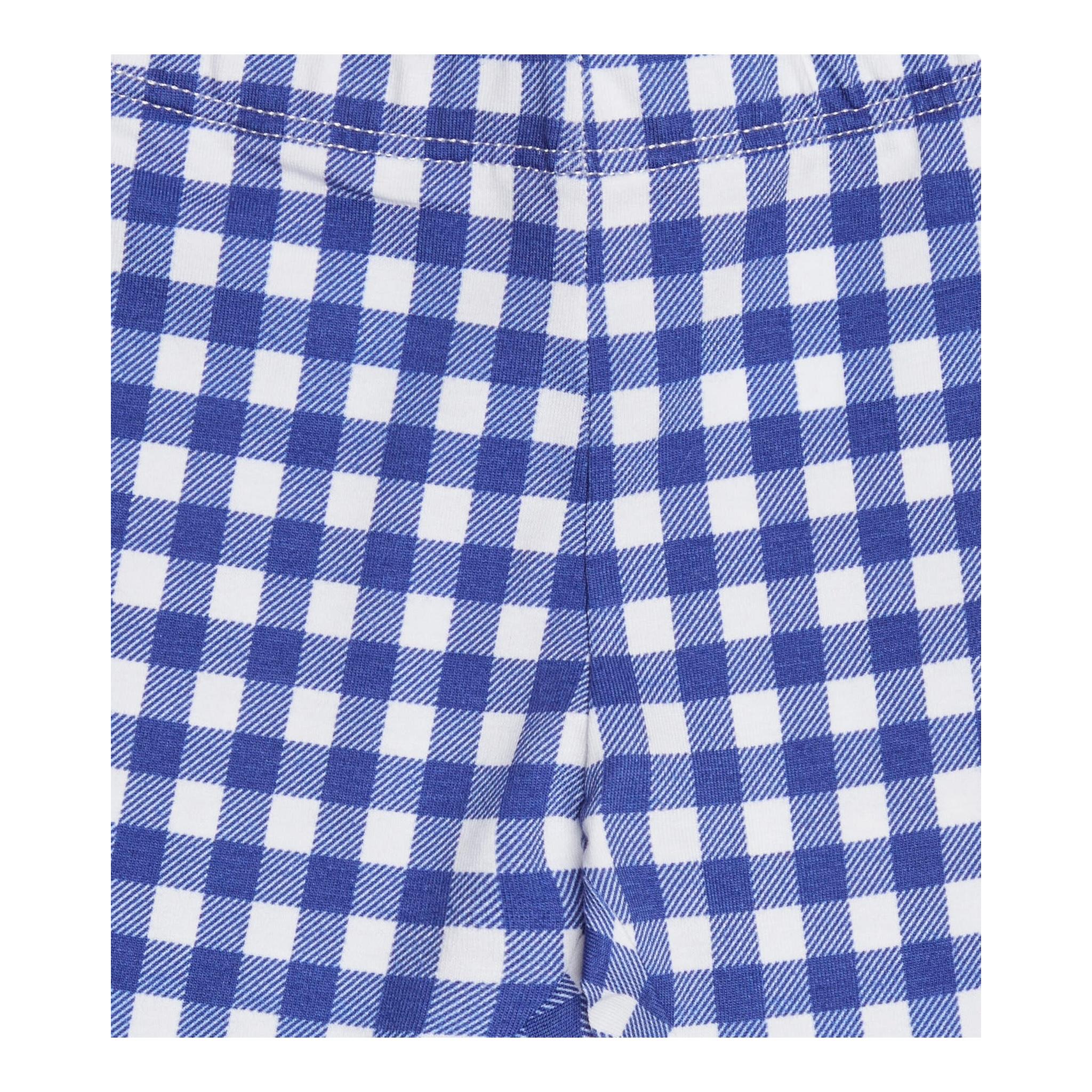 Monnalisa Leggins Fantasia Quadretti per Neonata 319407 BIANCO/BLU MONNALISA 