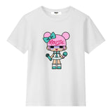 Mousse T-Shirt Girocollo Tinta Unita con Stampa per Bambina DOLLWHITE BIANCO MOUSSE 
