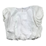 Lu Lu By Miss Grant Camicia Mezza Manica Tinta Unita Bianco Per Bambina