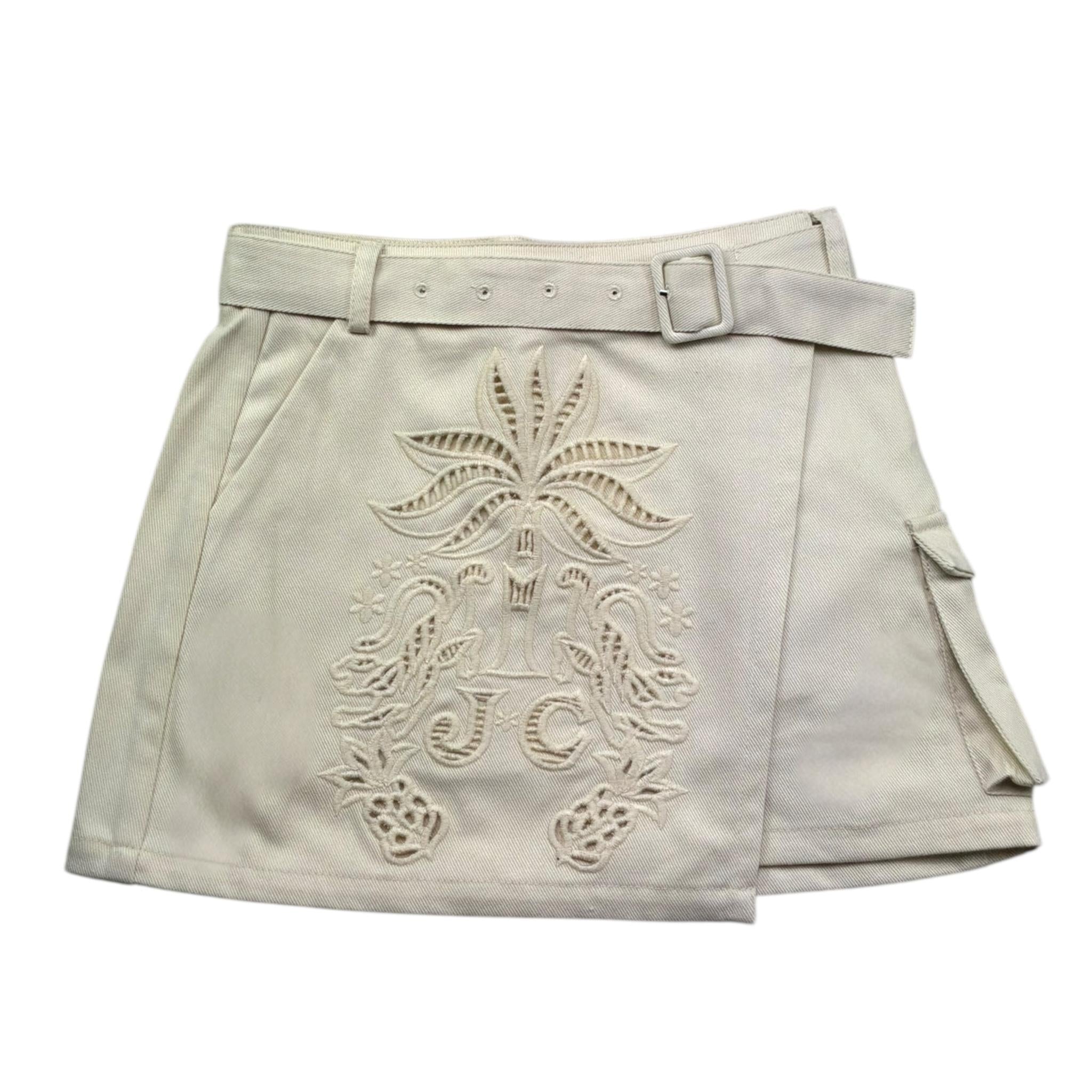 Just Cavalli Gonna Tinta Unita con Trafori E Cintura per Bambina JGP26133MG AVORIO JUST CAVALLI 