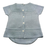 Valentina Bebes Completo 2 Pezzi T-Shirt-Culotte Tinta Unita In Maglia Azzurro Per Neonato