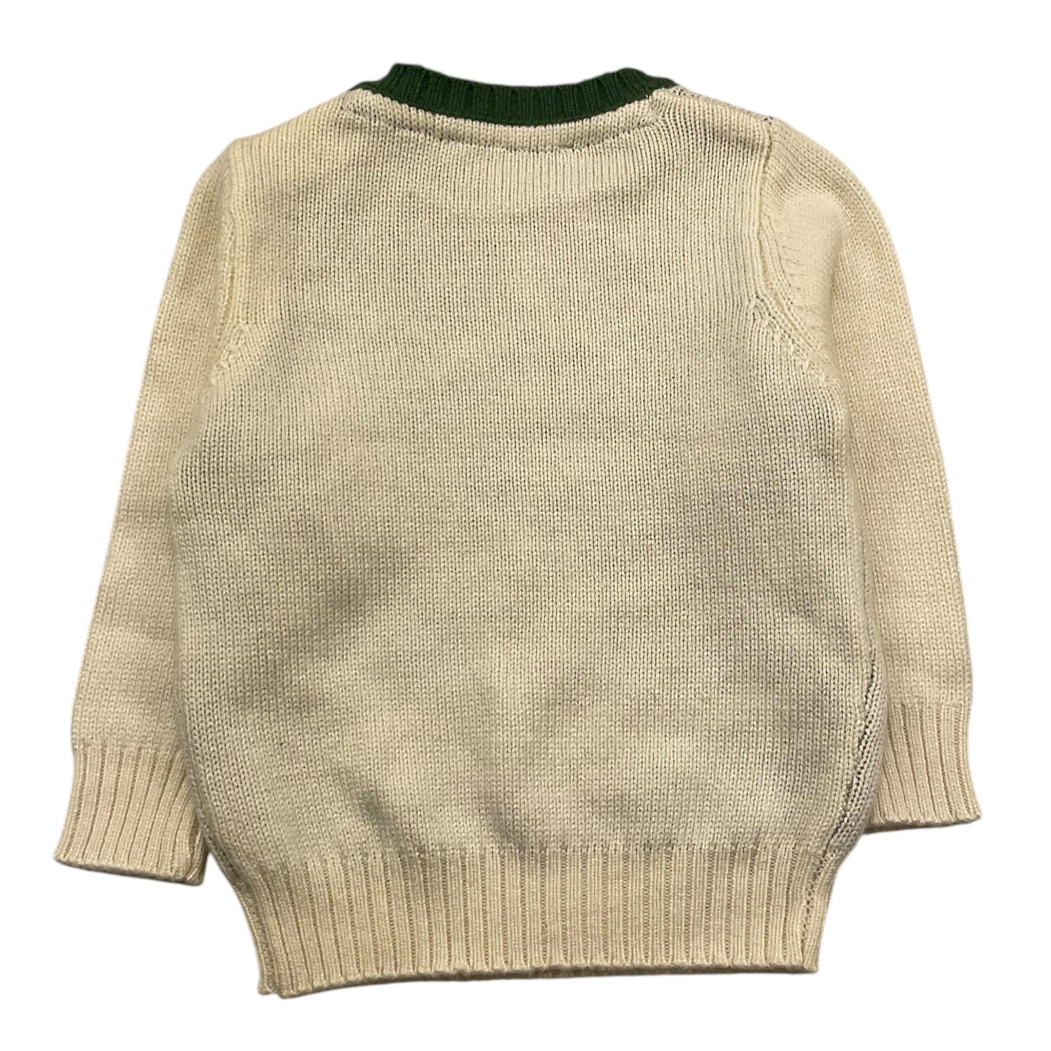 TRUSSARDI maglia girocollo tinta unita con ricamo in contrasto Panna per Neonato TIA25149MA PANNA TRUSSARDI 