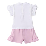 Mini Banda Completo 2 Pezzi Short-T-Shirt per Neonata 3B761 BIANCO MINI BANDA 