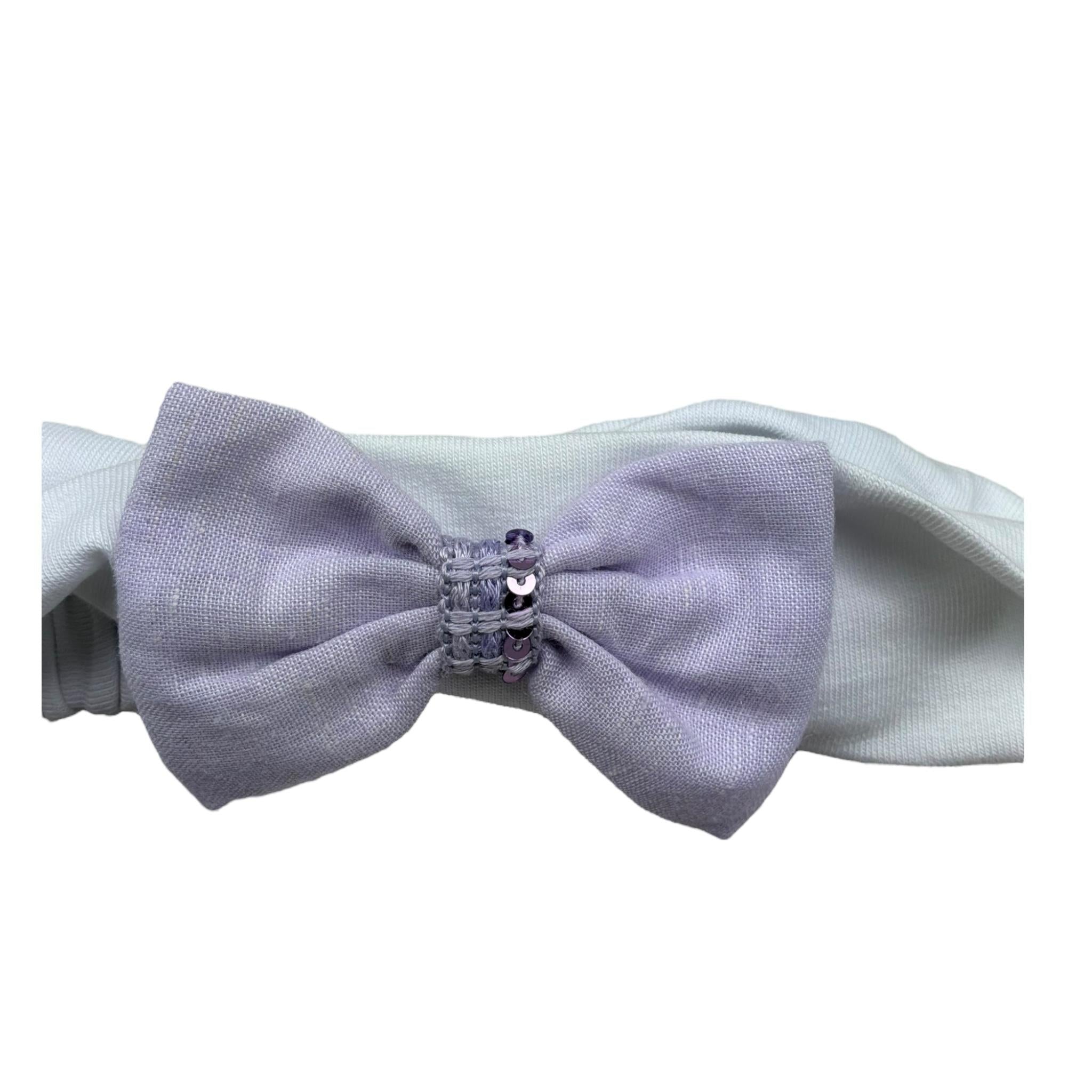 I Delfi Fascia Capelli Tinta Unita con Fiocco per Neonata 25P5477 BIANCO I DELFI 